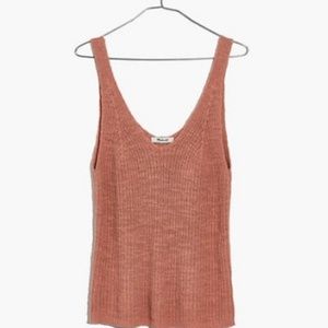 Madewell Monterey Sweater Tank coral rust pink